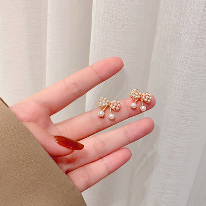 Women's Ear Geometric Bow Eardrops Graceful Full Earrings