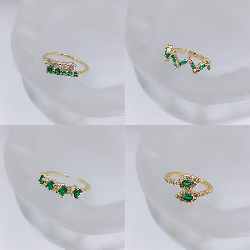 Diamond Love Heart Bow Tie Geometric Rings