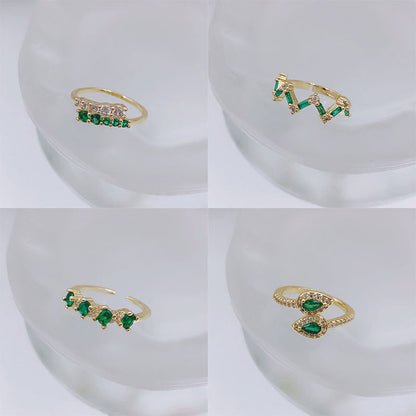 Diamond Love Heart Bow Tie Geometric Rings