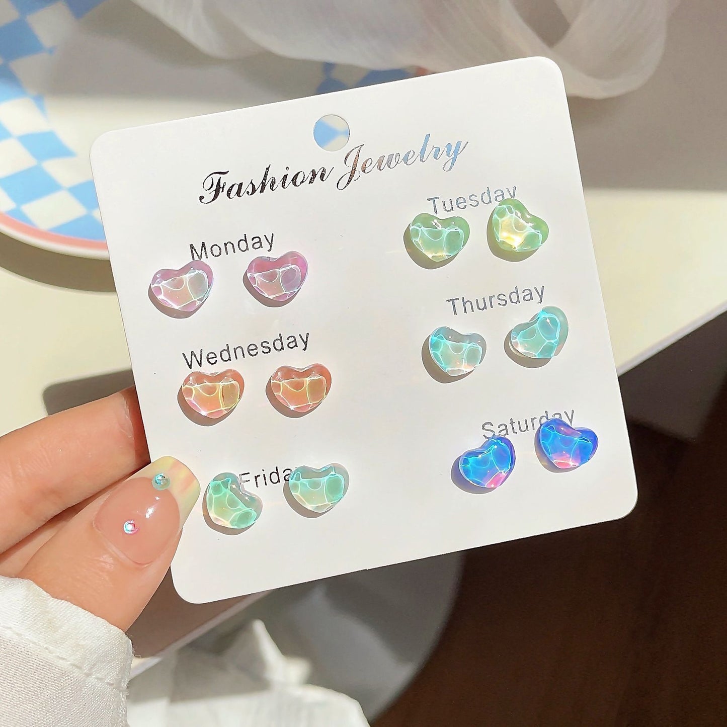 Style Colorful Small Stone Female Sweet Earrings