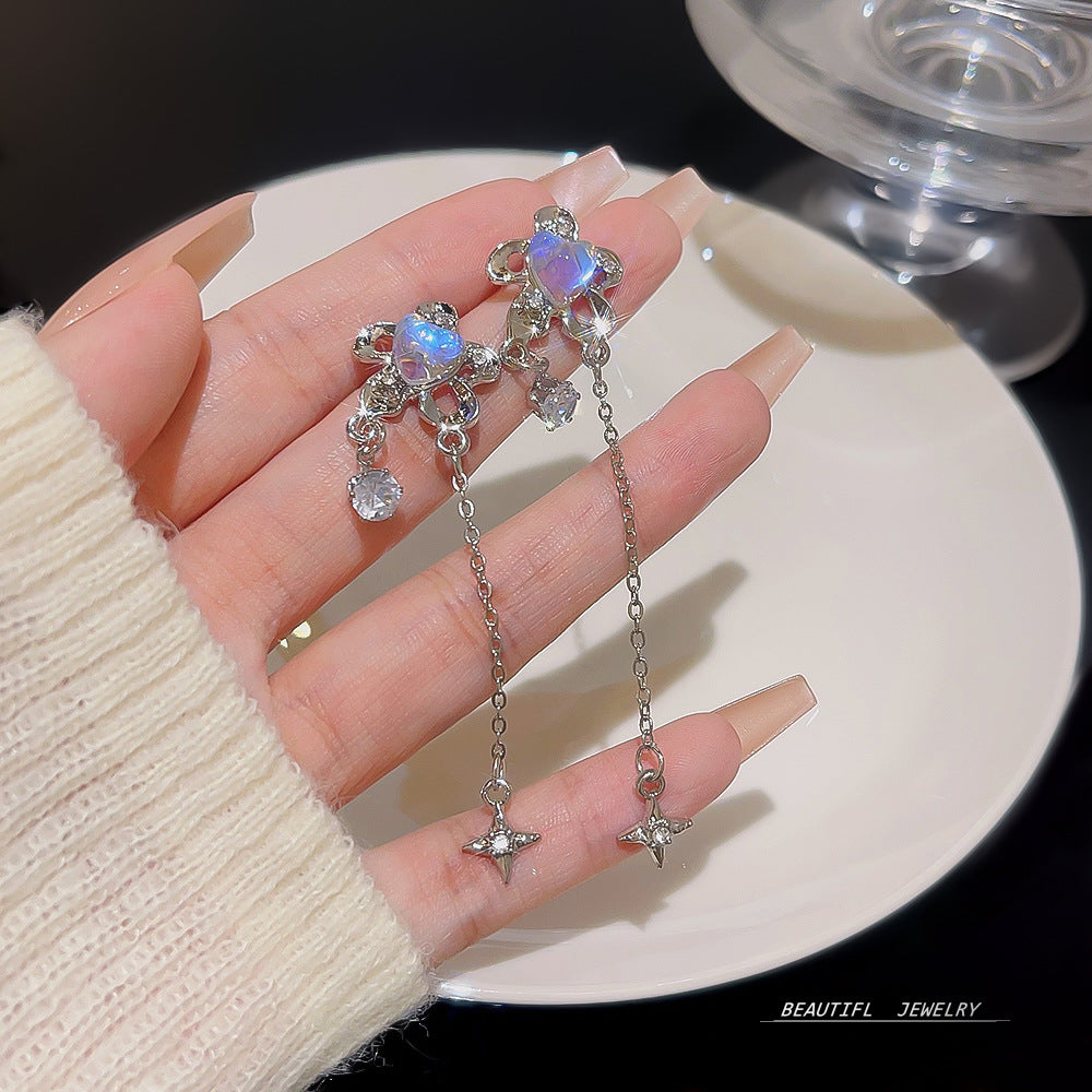 Romantic Rose Fresh Ear Temperamental Tassels Earrings