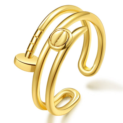 Women's Korean Retro Trendy Cold Open Minimalist Rings