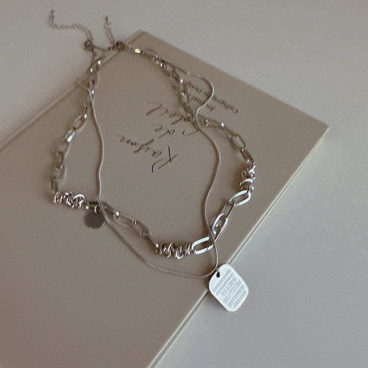 Women's Chain Letter Tag For Retro Personality And Minimalism Necklaces