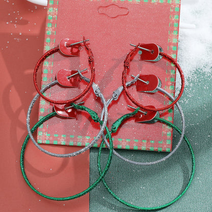 Cute Fashion Alloy Dripping Elk Snowflake Ear Earrings