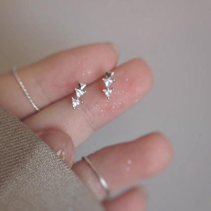 Fairy Straight Row Triangle Female Niche Geometric Earrings