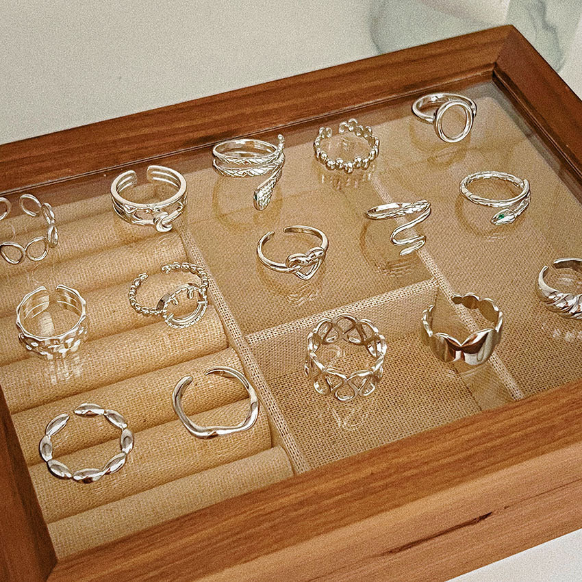 Sier Female Design Light Luxury Index Rings