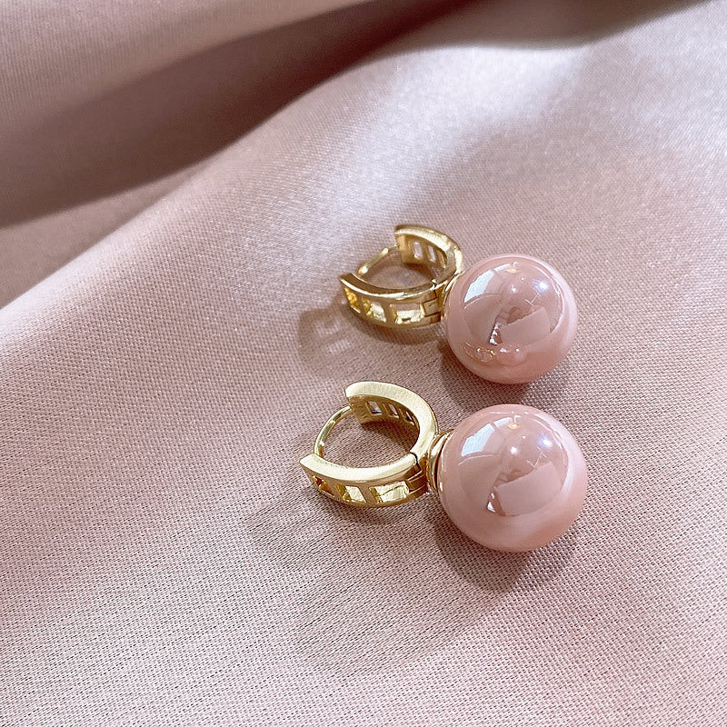 Women's Pink Pearl Fashionable High-grade Light Luxury Minority Earrings