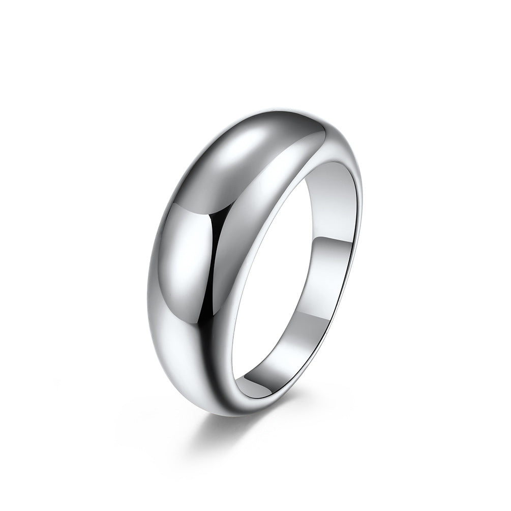 Women's & Men's & Glossy Trendy And Neutral Titanium Rings