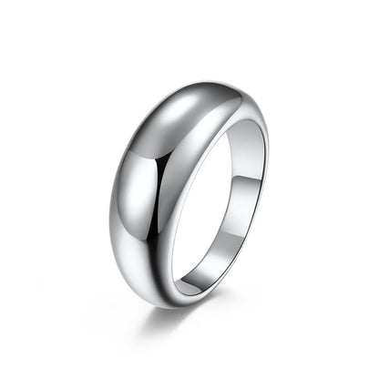 Women's & Men's & Glossy Trendy And Neutral Titanium Rings