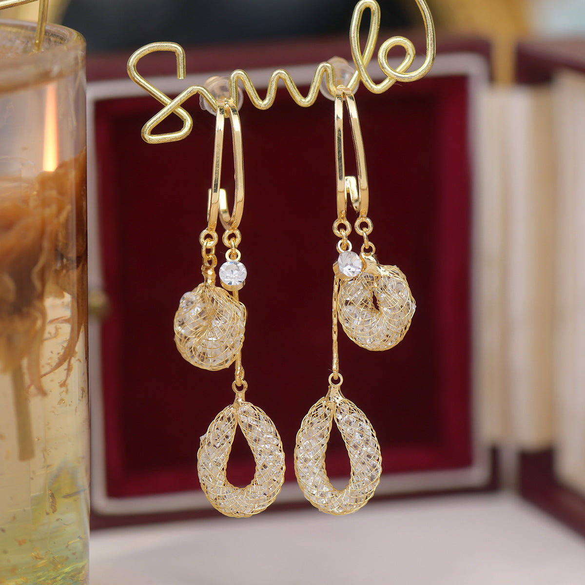 Water Drops Long Fringe Exquisite Light Earrings