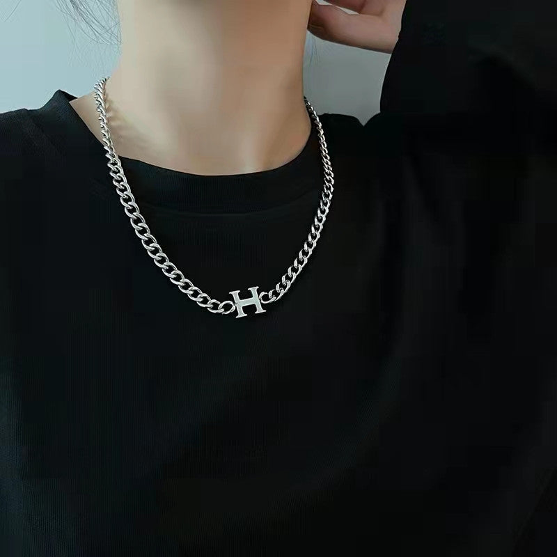 Letter Cuban Thick Chain Female Hip Hop Street Style Necklaces