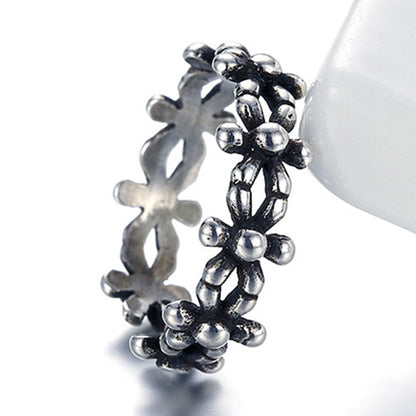 Creative Ornament Sier Plated Female Black Finger Imitation Rings