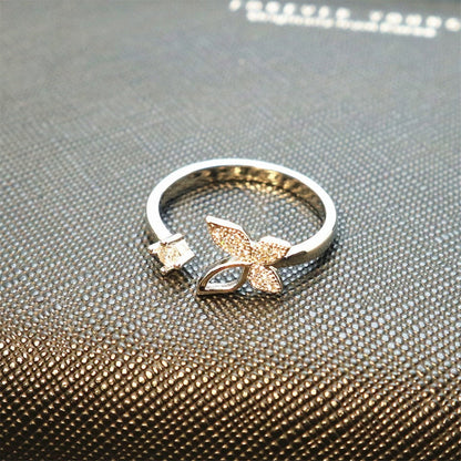 Women's Korean Simple Temperament Fairy Butterfly Open-end Rings
