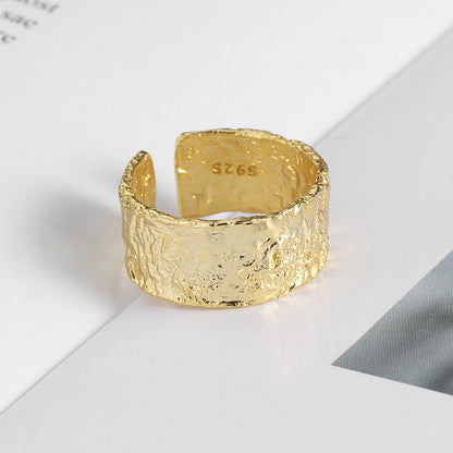 Sier Irregular Concave Gold And Tin Rings
