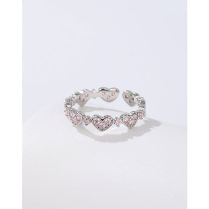 Heart-shaped Zircon Female Niche High Sense Index Finger Rings