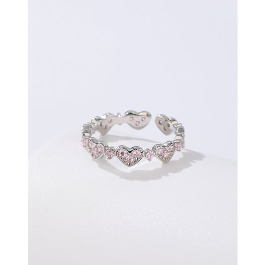Heart-shaped Zircon Female Niche High Sense Index Finger Rings