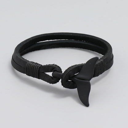 Men's Ornament Simple Fashion Black Mermaid Cattle Bracelets