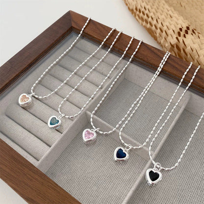 Heart-shaped Zircon Metal Female Simple Personalized Temperament Necklaces