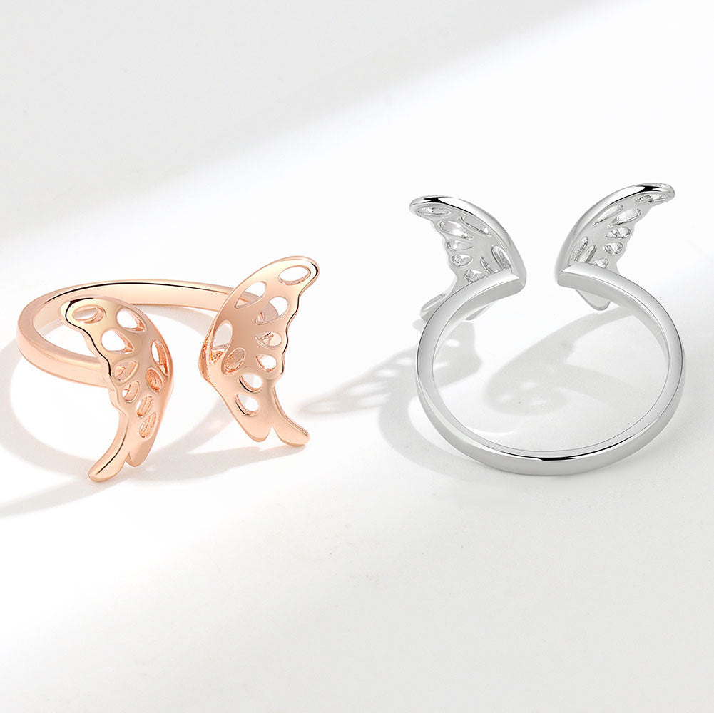 Simple Hollow Butterfly Female Golden Niche Rings