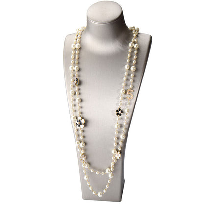 Classic Style Pearl Golden Number Snowflake Necklaces