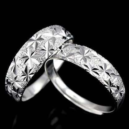 Women's & Men's Sier Plated Couple Temperament Female Starry Rings