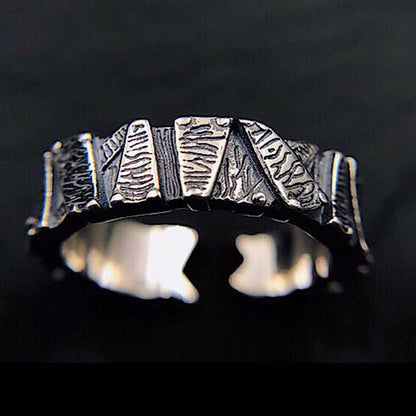 Men's Fence Retro Distressed Hip Hop Style Rings