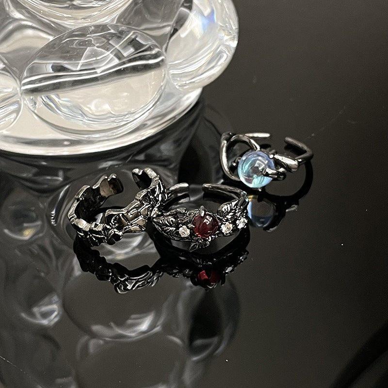 French Style High Sense Retro Twin Female Rings