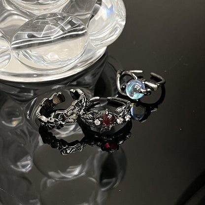 French Style High Sense Retro Twin Female Rings