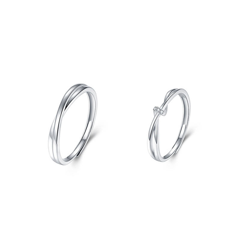 Mobius Couple Sterling Sier Pair High Sense Light Luxury Rings