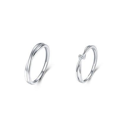 Mobius Couple Sterling Sier Pair High Sense Light Luxury Rings