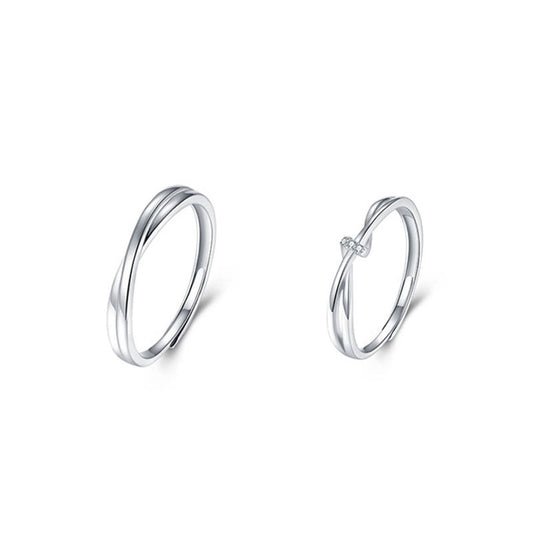 Mobius Couple Sterling Sier Pair High Sense Light Luxury Rings