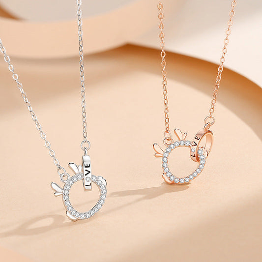 Women's Sier Life Chinese Clavicle Chain Micro Necklaces