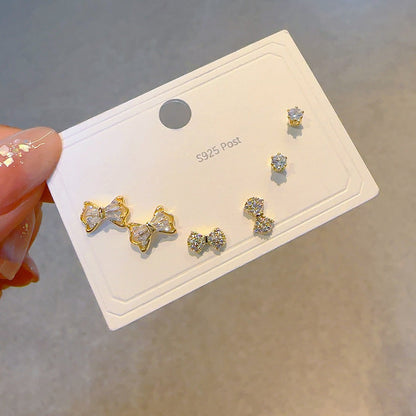 Women's Needle One Card Three Creative Matching Earrings