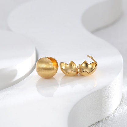 Women's Graceful Personality Brushed Ball Ear Clip Rings