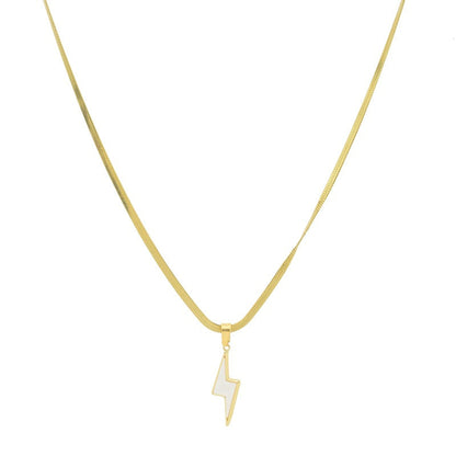 White Shell Lightning Pendant Snake Bones Necklaces