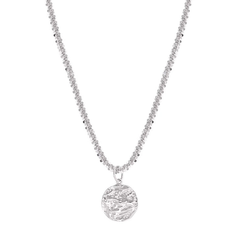 Women's Luxury Minority Tin Foil Round Shiny For Fashionable Necklaces