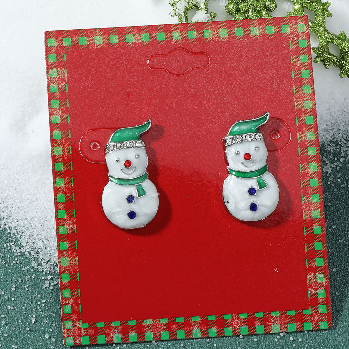 Cute Fashion Alloy Dripping Elk Snowflake Ear Earrings