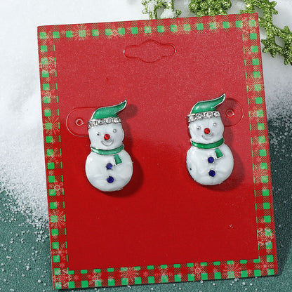 Cute Fashion Alloy Dripping Elk Snowflake Ear Earrings