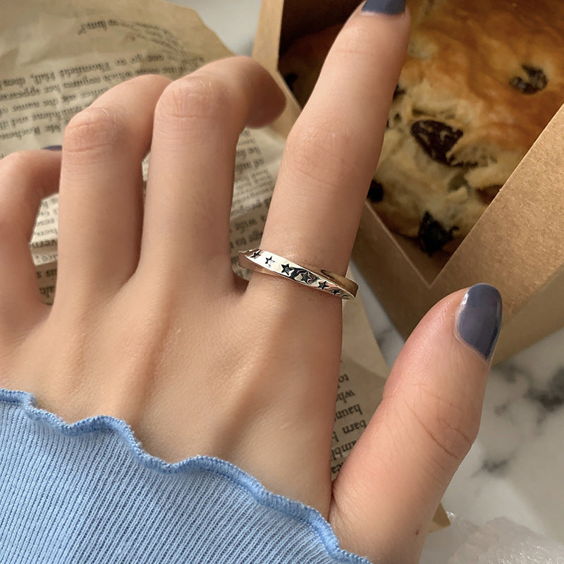 Women's Fashion Starry Star Open Hip Hop Rings
