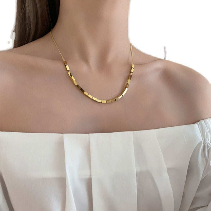 Women's Cold Advanced Design Sense Titanium Steel No Necklaces