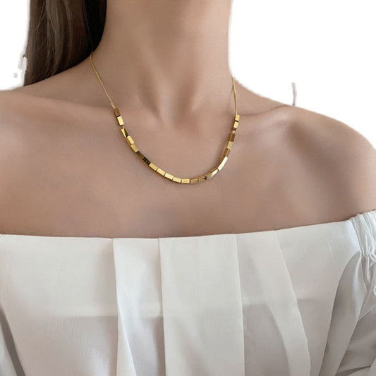 Women's Cold Advanced Design Sense Titanium Steel No Necklaces