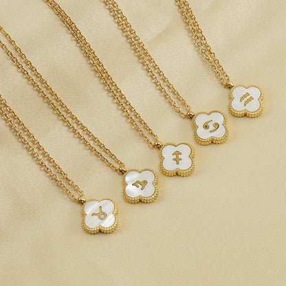 Titanium Steel Clover Shell Constellation Stainless Necklaces