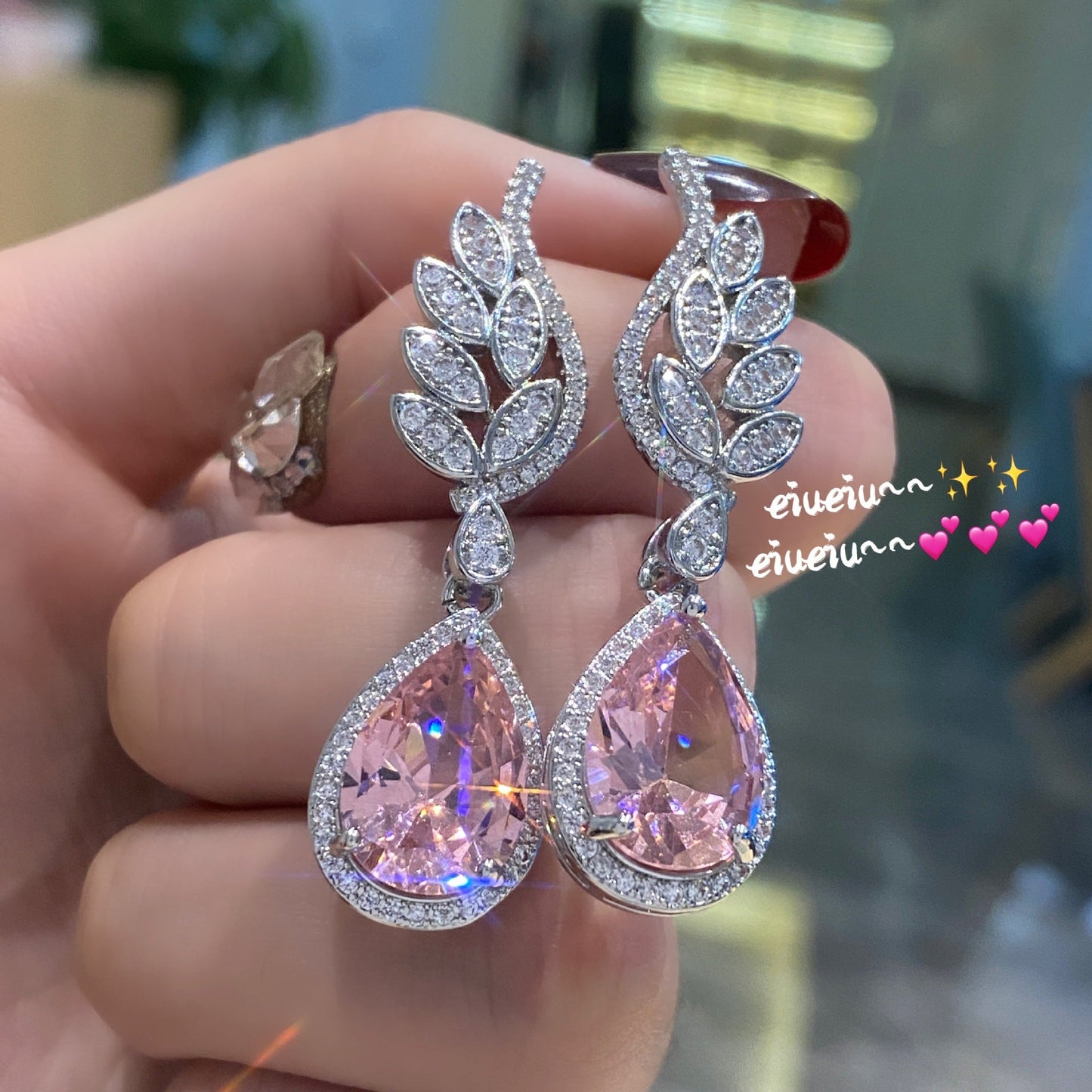 Sense Pink Diamond Super Fairy Flower Type Finely Rings