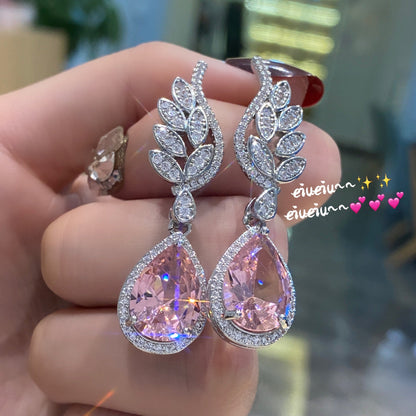 Sense Pink Diamond Super Fairy Flower Type Finely Rings