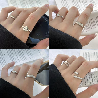 Fashion And Personalized Street Sier Opening Rings