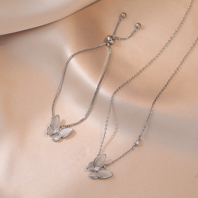 Women's Shell Butterfly Gold-plated Micro Inlaid Zircon Necklaces