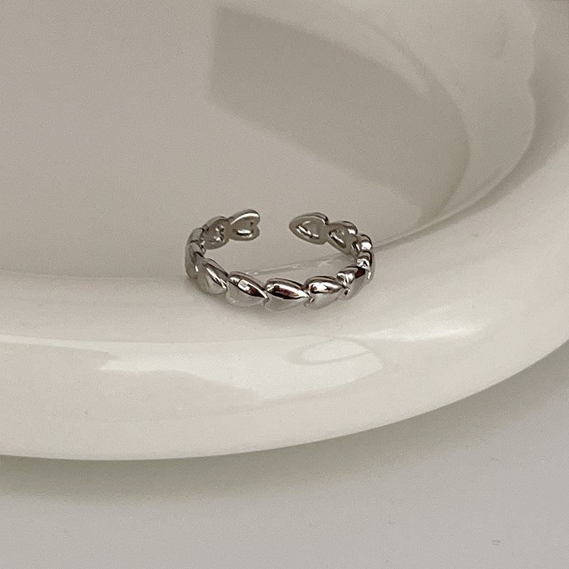 Sier Female Design Light Luxury Index Rings