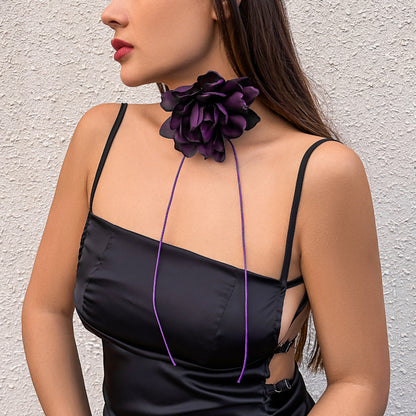 Women's Creative Colorful Pastoral Flowers Simple Winding Necklaces