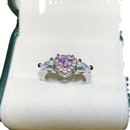 Women's Heart-shaped Love Zircon For Fashion Rings