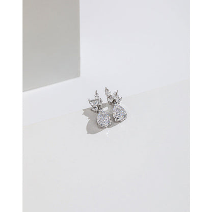 Women's Carbon Diamond Square For Niche Temperament Ice Earrings